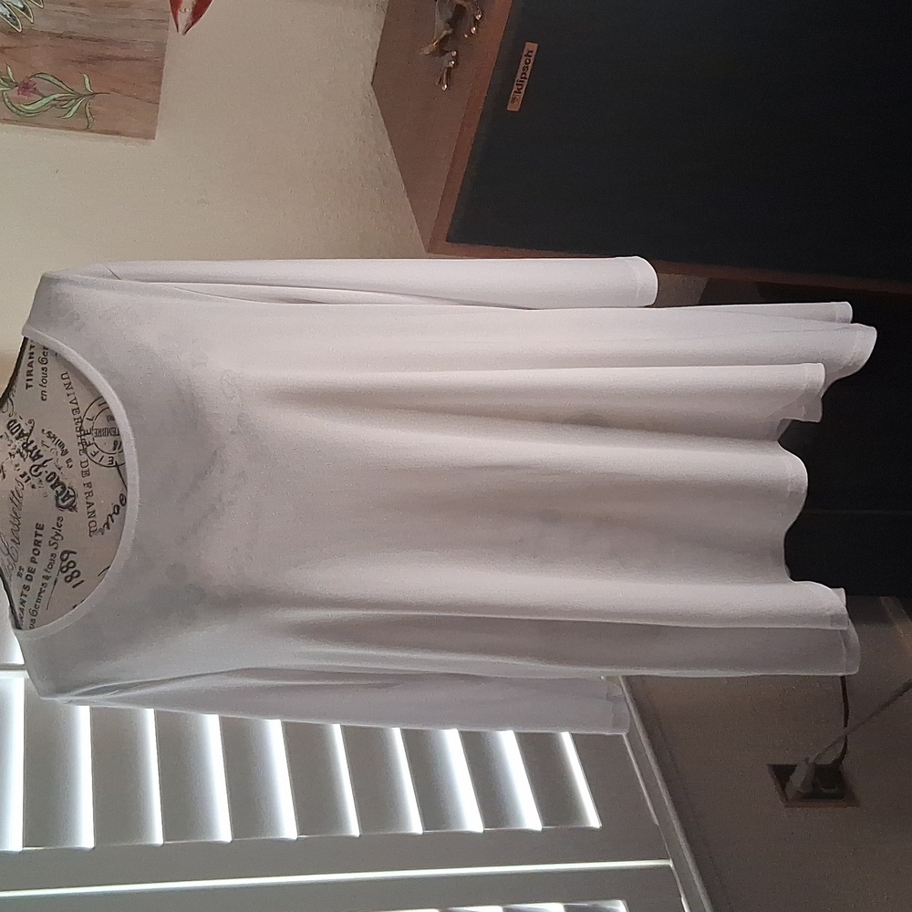 🤍👍Attitudes By Renee White Polyester High Low Top With 3/4 Sleeves Sz Large